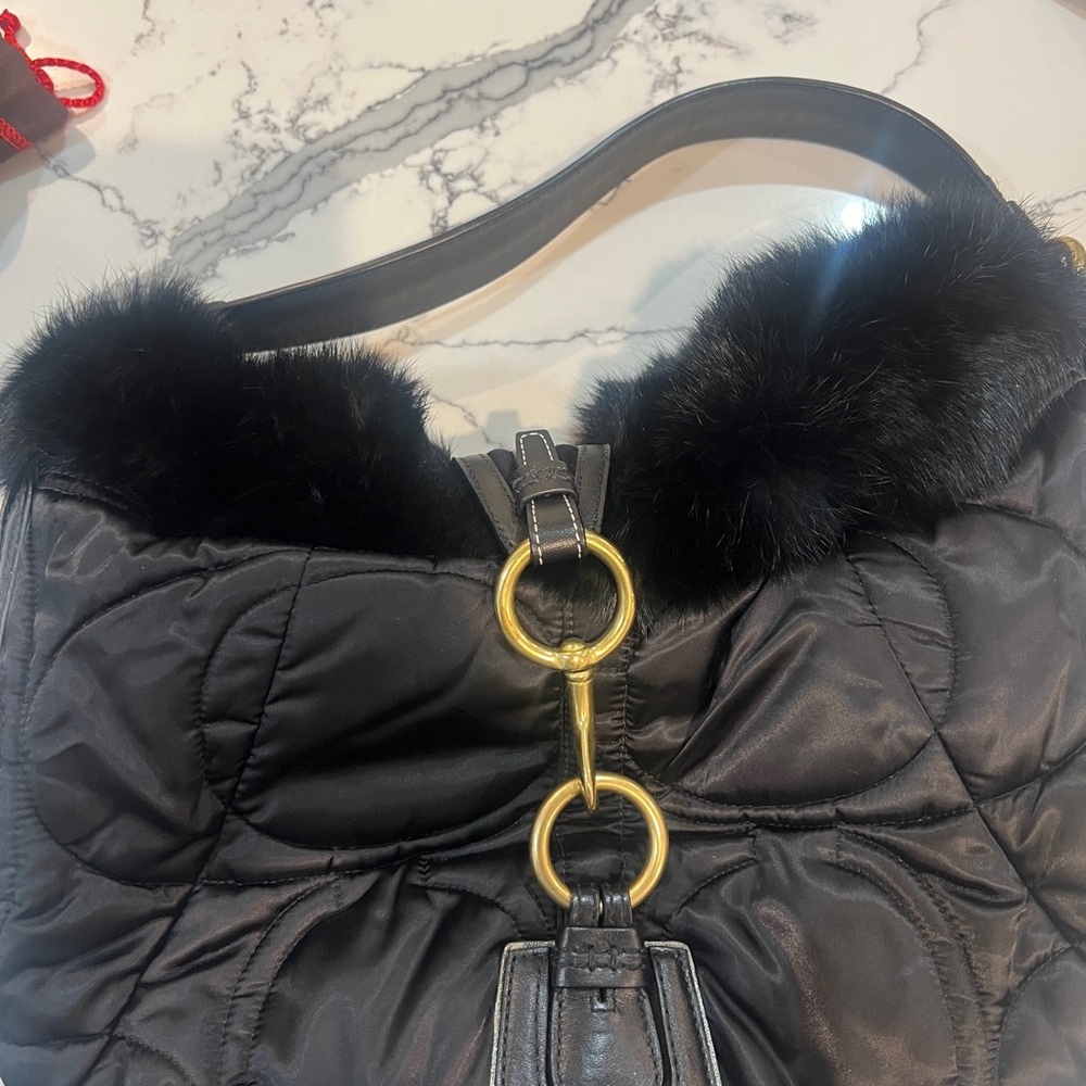 Vintage Coach Black Quilted Bag